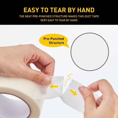 Lichamp 10 Rolls Clear Duct Tapes Heavy Duty, Waterproof No Residue Clear Duct Tape for Packaging Taping Sealing Repairing Tying, Thick & Wide Tape for DIY or Commercial Use, 2 inches x 25 Yards