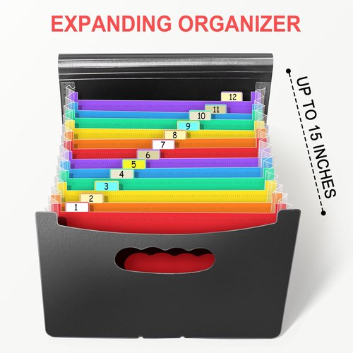 Vowcarol 5x8 Index Card Holder, 5x8 Index Cards Organizer, Expanding Storage Box