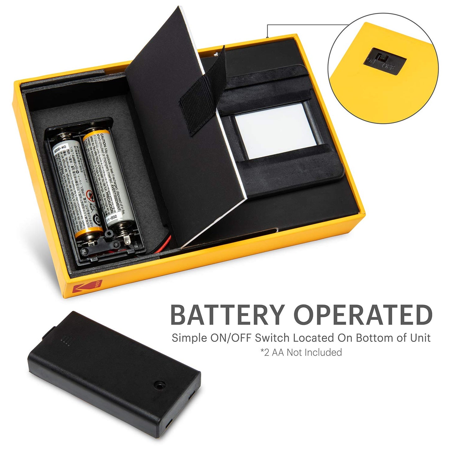 KODAK Mobile Film Scanner - Fun Novelty Scanner Lets You Scan and Play with Old 35mm Films & Slides Using Your Smartphone Camera - Cardboard Platform & Eco-Friendly Toy LED Backlight