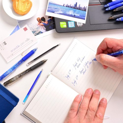 Erasable Gel Ink Pen Refills Compatible with Frixion Friction, 24-Pack 0.7mm, Fast Dry 8 Colors