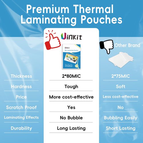Uinkit 3.5 Mil 100 Pack Clear Thermal Laminating Pouches, 11.5 x 17.5-Inch Lamination Pouches Paper, Fits 11 x 17 Inch Laminator Sheet, Rounded Corner
