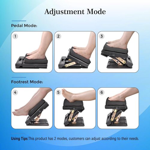Scalebeard Foot Rest for Under Desk at Work 4-Level Height Adjustable,Ergonomic Foldable Footrest with Replaceable and Washable Cover for Office, Gaming,Computer, Soft & Removable Pad Desk Foot Stool
