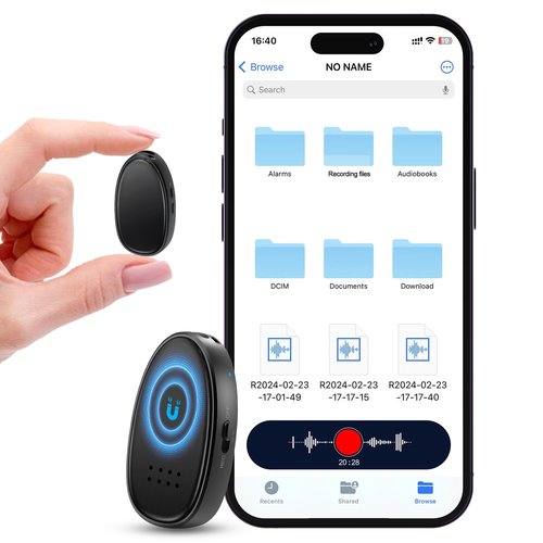 128GB (9680 Hours) Digital Voice Recorder with Triple Noise Reduction, MP3 Audio Recorder with Outside Speaker, 3072kbps HD Portable Recording Device for Work, Lectures, Black