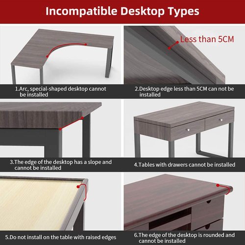 Sisyphy Ergonomics Desk Extender Tray, 23.6x9.5" Punch-Free Clamp on, Foldable Keyboard Drawer Tray, Table Mount Arm Wrist Rest Shelf, Computer Elbow Arm Support