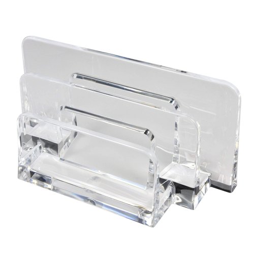 COM.TOP New Acrylic Letter Sorter - Clear for Paper, Mail, Envelope, Organizer | Office Supplies, Desk Accessories, 6.4" x 2.4" x 3.1"