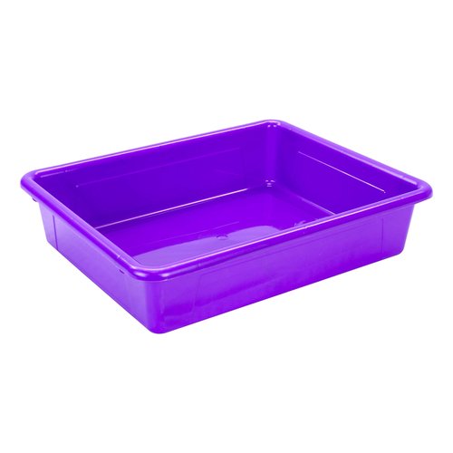 Storex Letter Size Flat Storage Tray – Organizer Bin for Classroom, Office and Home, Violet, 5-Pack (62521U05C)