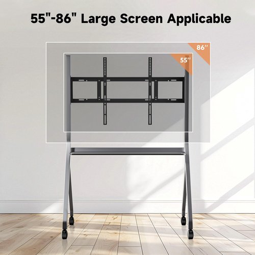 MINZONA Smart Board Stand with Four Lockable Wheels for 55"-86 Electronic Whiteboard, Digital Whiteboard Stand for Home, Smart Board for Classroom and Office with Mobile Stand