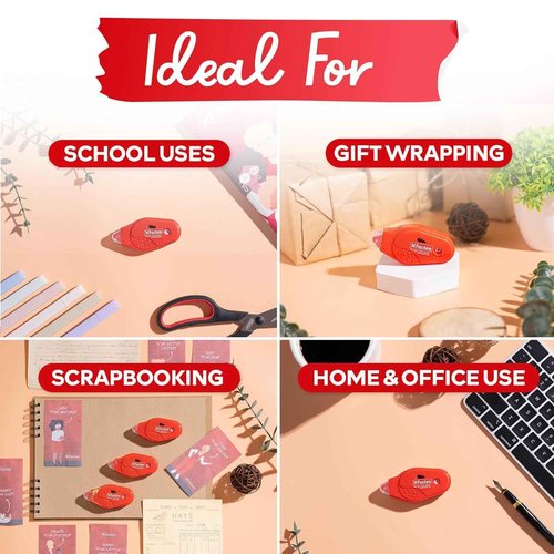 XFasten Adhesive Roller for Scrapbooking Japan Dots 6mm x 59ft 20-Pack Double Sided Tape Roller, Scrapbooking Paper Safe Double Sided Glue Tape Roller Runner, Adhesive Scrapbooking Supplies