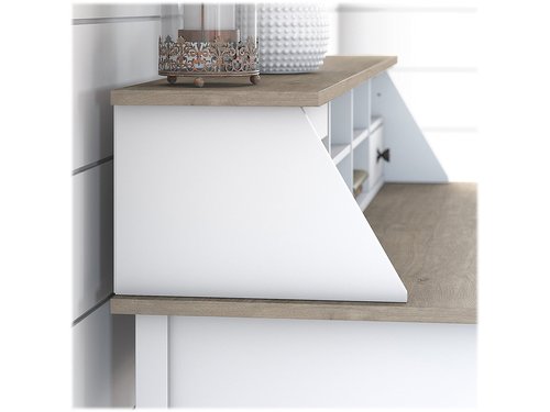Bush Furniture Mayfield Desktop Organizer in Pure White and Shiplap Gray | Storage for Home Office Workspace