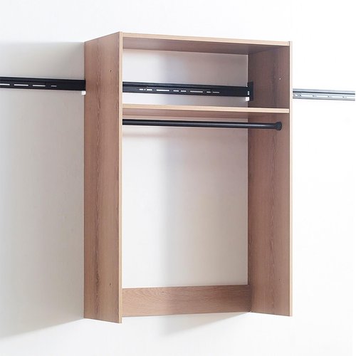 Klair Living Devi Series 31.594.5in. W Oak Modular Closet System Wall Mount Double Hanging Rods 1-Shelf Wood Closet System