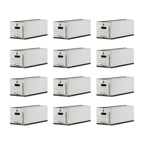 Universal 75121 String/Button Storage Box, Letter, Fiberboard, White (Case of 12)