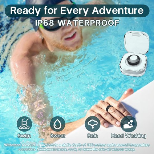 Smart Rings for Women Men,Fitness Tracker Ring,Heart Rate,Blood Oxygen,Blood Pressure,Step Tracker,Sleep Monitoring,No Subscription Fee,IP68 Waterproof Smart Ring FRAY,Size Kit(Silver 8)YMXCGC
