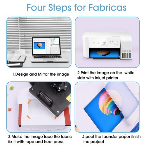 24 Inch x 164 Feet Sublimation Paper Roll 120gsm Heat Sublimation Transfer Paper Quick Drying 2" Core Compatible with Inkjet Printer