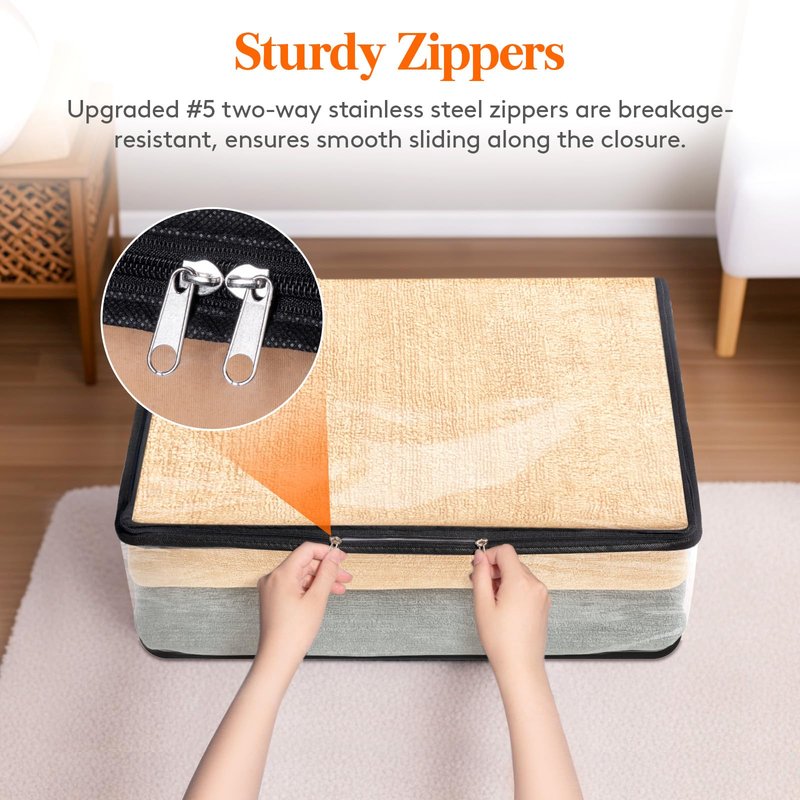 Lifewit 6 Pack Clear Clothes Storage Bags, 60L Plastic Blanket Vinyl Foldable Moving Bags with Zipper, Closet Organizers and Storage Containers for Bedding, Duvet, Pillow