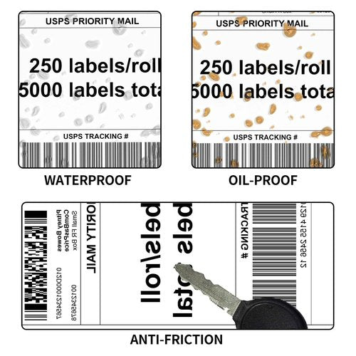 FungLam 4"X6" Thermal Shipping Labels, 5000 Labels, 20 Rolls, Compatible with Rollo, Munbyn, iDPRT Thermal Printers