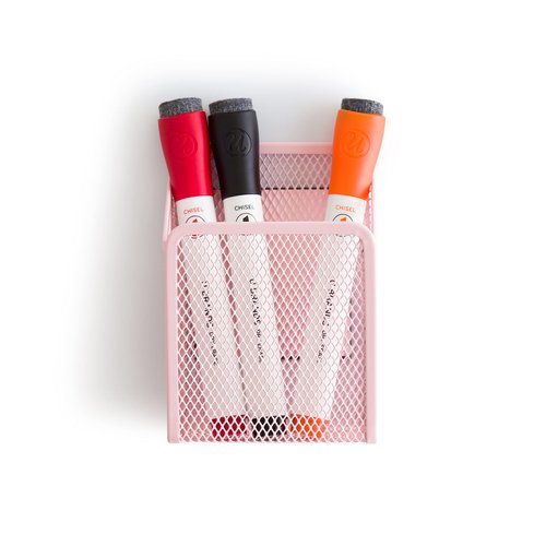 U Brands Blush Mesh Locker Organization Kit, Includes Magnetic Cup and Folding Shelf, 2 Pieces