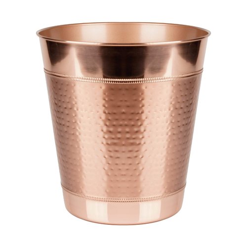 nu steel Hudson Copper Decorative Stainless Steel Small Trash Can Wastebasket, Garbage Container Bin for Bathrooms, Powder Rooms, Kitchens, Home Offices - Copper (HSC8H)
