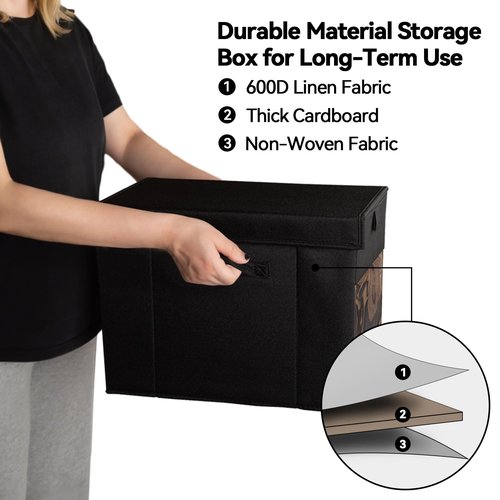 ComfortKeeper 2 Pack Comic Book Storage Box with Lid for Modern Age, Collapsible Magazine Organizer with Clear Window, Holds 150 Comic Books Heavy Duty Case Container Holder, Black