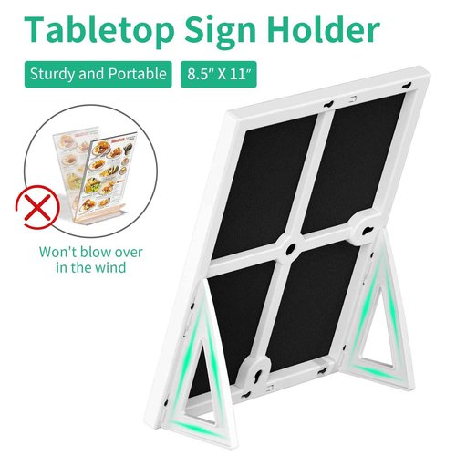 NPPLUS 8.5×11 Acrylic Sign Holder, Clear Table Menu Sign Holder (8.5×11 Inches, White, 12)