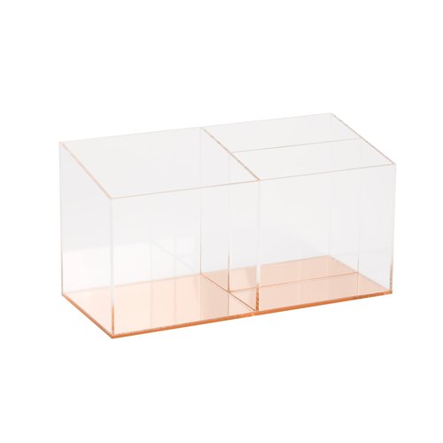 C.R. Gibson Acrylic Desktop Organizer, Mirror Panel, Measures 9" W x 4" H x 4" D - Rose Gold (SC2-20084)