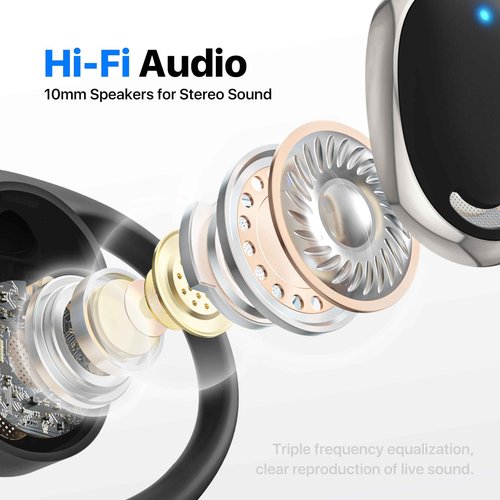 AI Translation Earbuds, OWS Real-Time 3-in-1 Translation Earbuds 144 Languages & Accents, Audifonos Traductores Inglés Español, Translation Device for Travel Business Learning（Black）