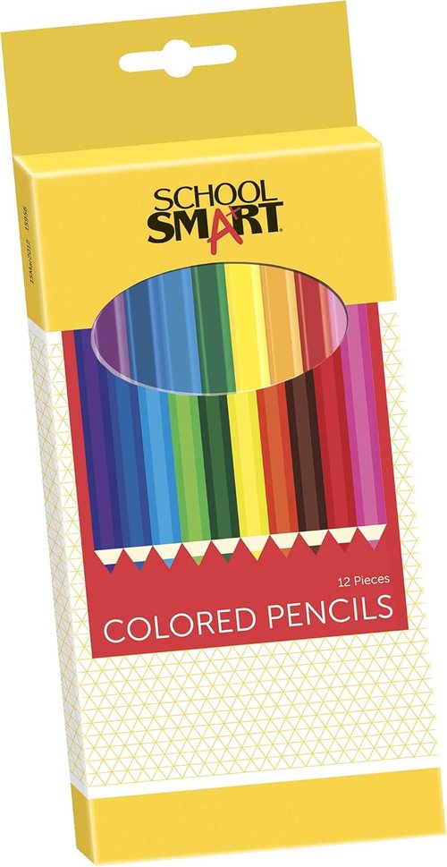 School Smart Colored Pencils - Non-Toxic Waterproof Set of 12 in Assorted Colors