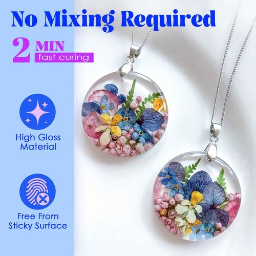 Bsrezn 2000g UV Resin Hard, High Hardness & Crystal Clear Premixed Resina UV for Jewelry Making (1000g x 2)