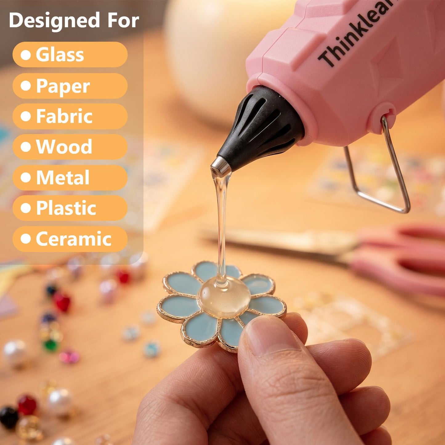 Thinklearn 20 PCS High Performance Full Size Hot Glue Sticks 8" X 0.43", Large Glue Sticks for Home & School Crafting, Repairs and DIY Projects