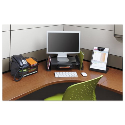 Safco 3603BL Wood Desk Riser, Optimize Supplies and Monitor Heights, Organize Desk and Tables, 8.25 Inch Riser, Black
