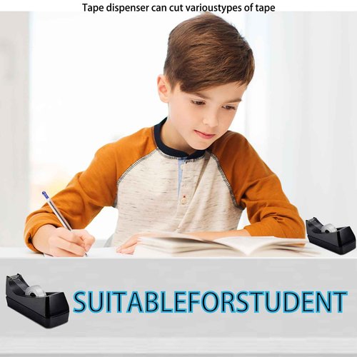 MJUNM Transparent Tape with Dispenser 10 Pack Tape Dispensers Desk unweighted Non Skid Base Desktop Dispenser Bulk for Office Home School