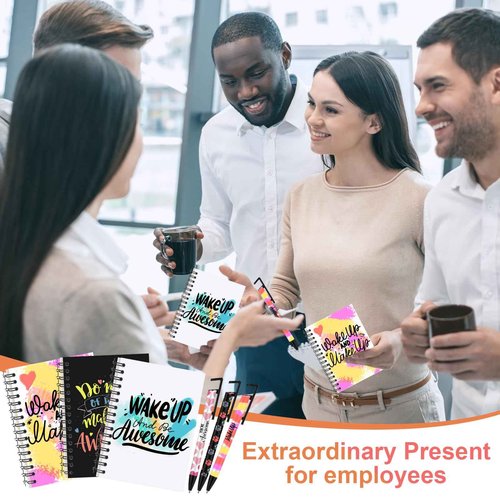 Spakon 24 Pcs Sublimation Notebook and Pen Set A6 Line Spiral Notebooks Blank with Sublimation Pens DIY Bulk for Office Writing Supplies Gifts