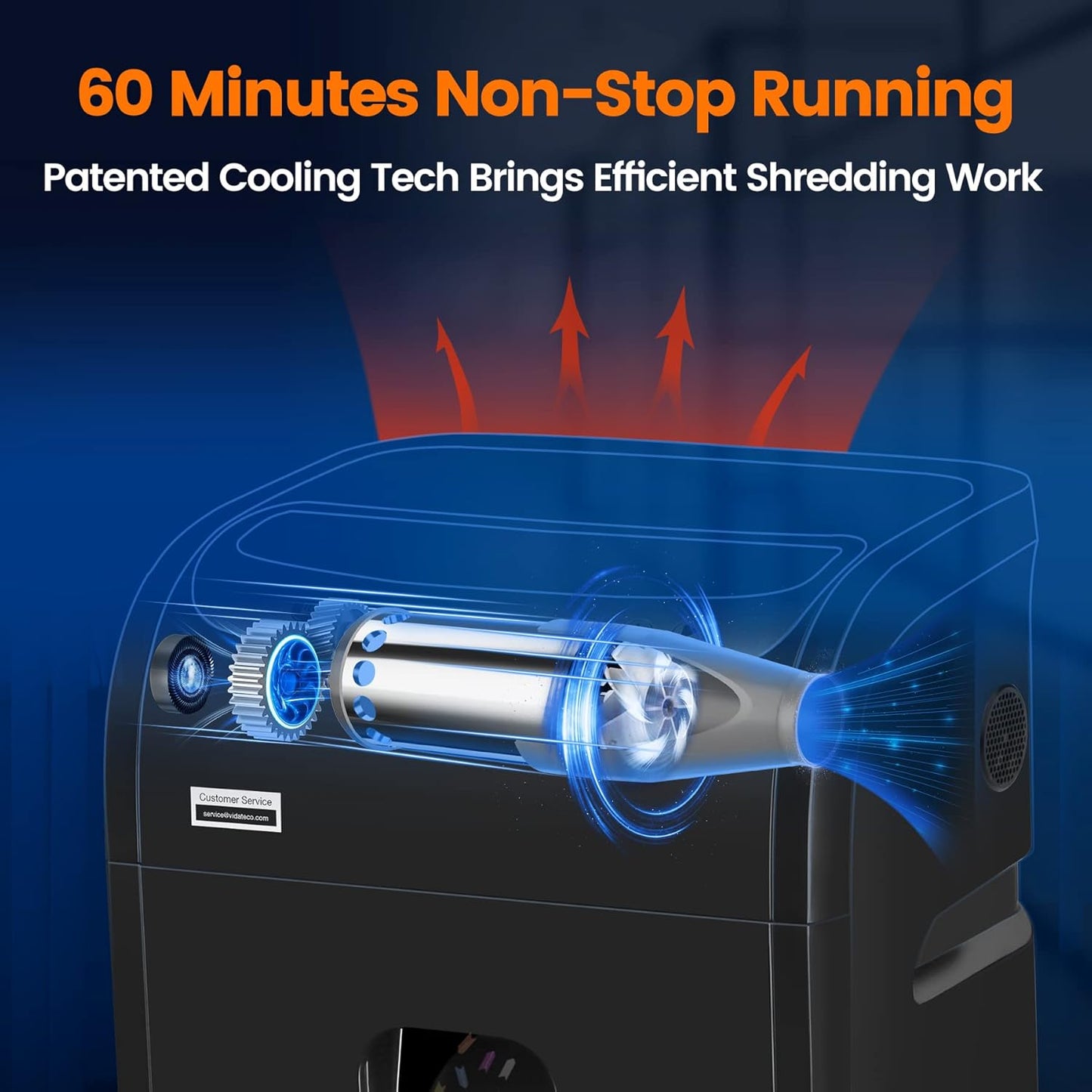 VidaTeco Heavy-Duty 18-Sheet Paper Shredder - Micro Cut with 60 Min Run Time & 7.9 Gal Bin