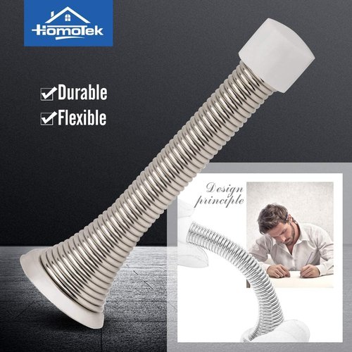 HOMOTEK Spring Door Stopper - 40 Pack Heavy Duty Rubber Bumper | Satin Nickel, 3-1/8" Size