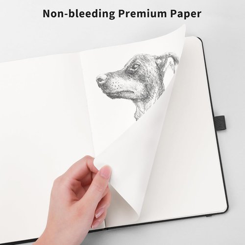 RETTACY A5 Blank Journal Notebook - Leather Hardcover, 192 Pages, 100 GSM Thick Paper | Pink for Sketching & Drawing