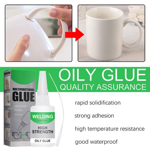 Welding High-Strength Oily Glue,Universal Super Glue Gel,eramic Glue for Porcelain and Pottery Repair, Waterproof, No Smell, Temperature Resistant, for Shoes, Metal, Plastic, Wood, Leather, Glass, DIY