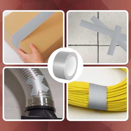 Hymula Duct Tape, 12 Roll Silver Tape, Multi Packing Tape, 30 Yards x 2 Inch Grey Tape, Heavy Duty Waterproof Duct Tape, Tear by Hand and No Residue, Bulk for Home Use, Repairs and Office Supplies