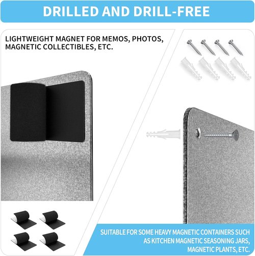 Metal Magnetic Board by [Brand Name] - 2 Pack 17.7" x 11.8" for Displaying Letters, Photos & Notes