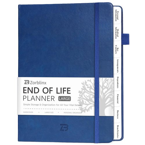End of Life Planner B5 with Tabs - "I'm Dead Now" Affairs Organizer & Estate Planning Workbook for Seniors: Sorry It's Your Problem Now Death Planner for Final Arrangements & Funeral Wishes, Blue