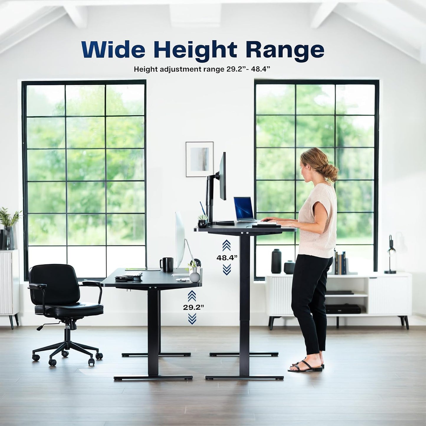 VIVO Electric Standing Desk - Memory Height Adjustment, 71"x30", Dark Walnut Top & Gray Frame, 220 lbs Capacity