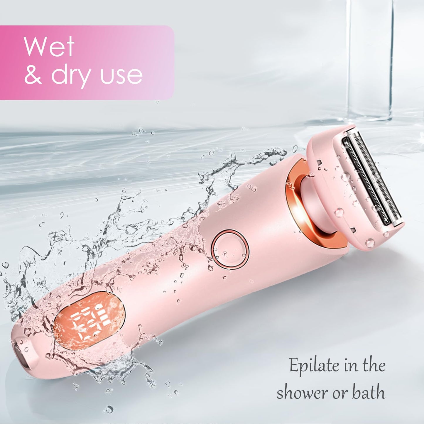Livora Electric Shaver for Women，Silk Glide Pro Shaver，Rechargeable Electric Trimmer for Bikini, Pubic Hair, Legs, Body, Wet/Dry (Pink)