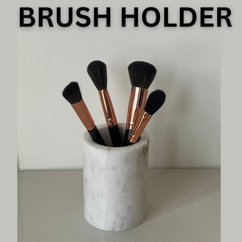 KC KULLICRAFT Natural Marble Pencil Pen Holder Stand for Desk, Makeup Brush Cup for Girls, Bathroom Tumbler Cup, Durable Office & Home Organizer Pencil Holder
