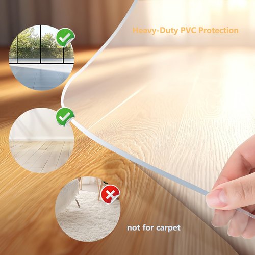 Clear Chair Mat, Office Chair Mat for Hardwood Floor, Transparent Home Floor Protector Mat Chairmats
