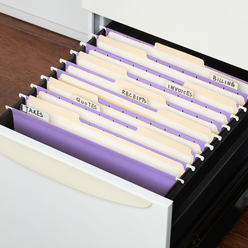 Staples 419200 Hanging File Folders 5 Tab Letter Size Purple 25/Box (419200)