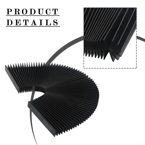 CNC Machine Accordion Dust Cover, Accordion Way Cover Dust Protective, Rubber Flexible Cover Milling Machine 3-proof Cloth Protective, Flat Bellows Cover, L 1500MM* H 15mm (Width 130mm)