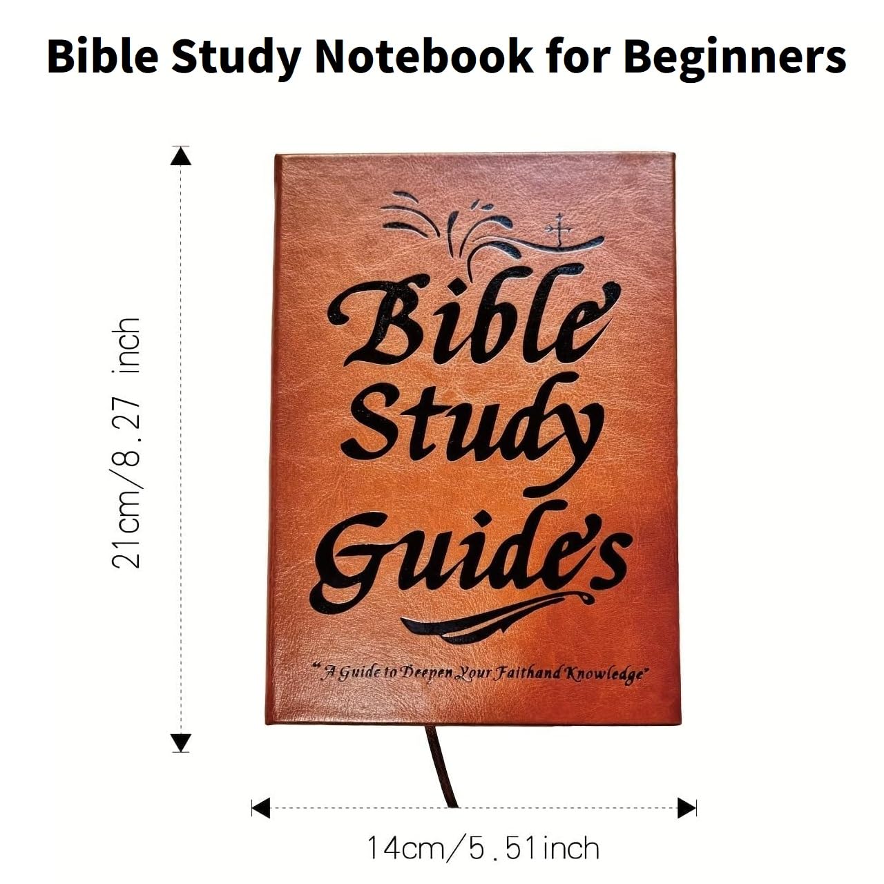 Skiennix Bible Study Guide Journal - 66-Page PU Leather Notebook for Beginners | Daily Scripture Quotes & Prayer Reflections