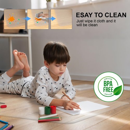 Office Chair Mat for Hardwood Floors,26"X28" Slip Resistant Under Desk Hard Wood Floor Protector,Desk Mat for Chair Stay in Place Plastic Computer Mats for Rolling Work Chairs,Not for Carpet (Clear)