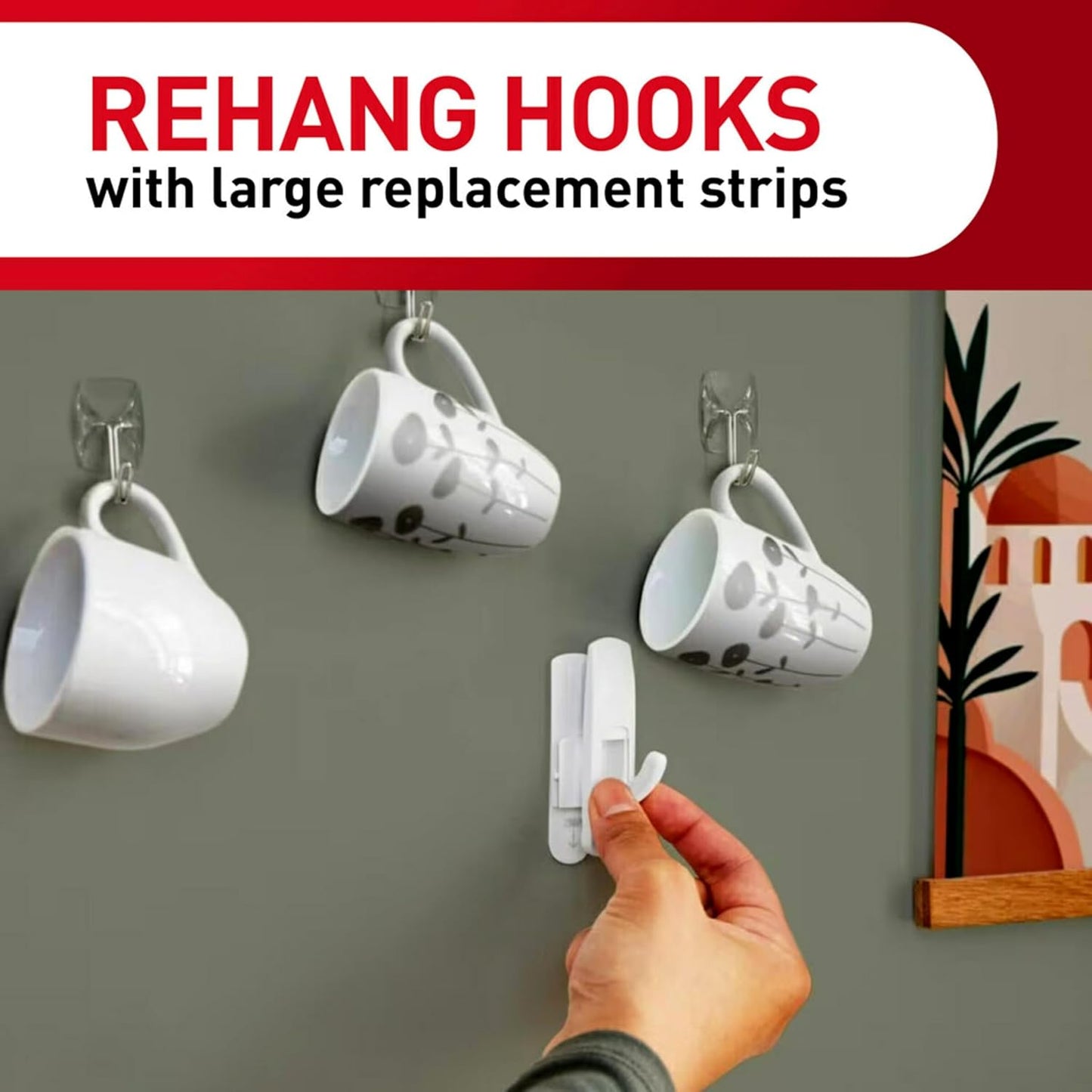 Command Indoor Medium Replacement Strips - Damage-Free Wall Hanging Hooks | 36 Strips, Holds Up to 3 lb, White