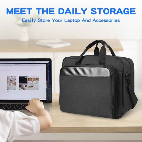 HarvMax Portable Mobile Printer Storage Bag, Laptop Briefcase, Premium Laptop Case, Holds Up to 17.3-inch Laptop for Travel, Business, Men, Women