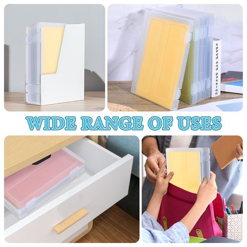 5 PCS Printer Paper Storage, Portable Scrapbook Storage Box for 9.4 x 12.5 Inch A4 File Paper, File Boxes with Lids for Photos, Documents, Magazines, Stamps, Envelopes, Office and School Supplies