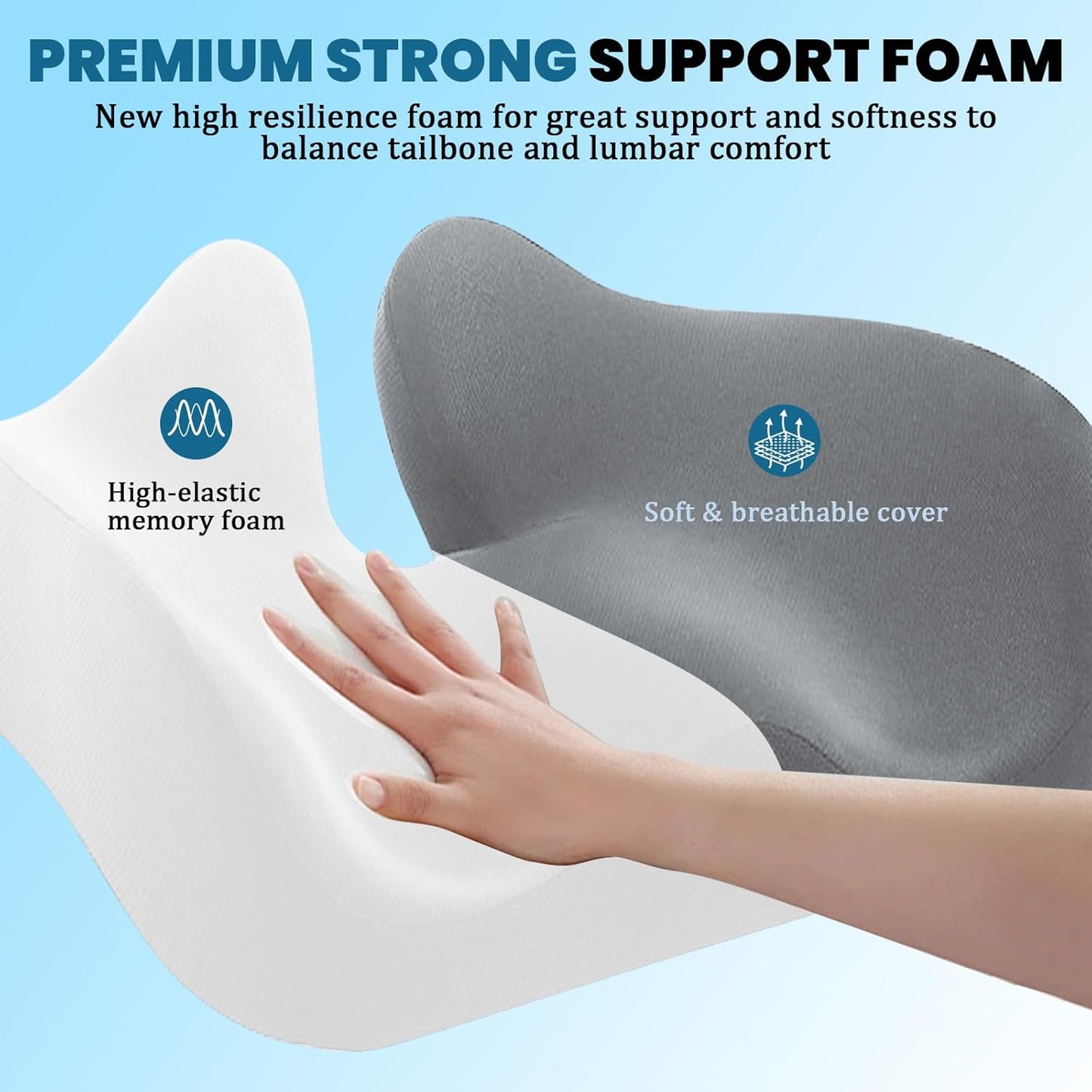 Thick High-Density Memory Foam Seat Pad for Ultimate Comfort | 18.5x15.5